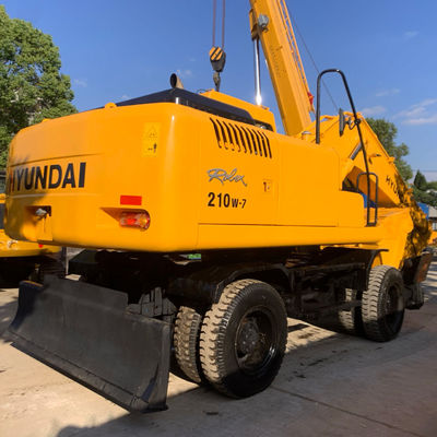 হিউন্ডাই 210W-7 পুরানো চাকা খননকারী, ব্যবহৃত নির্মাণ সরঞ্জাম 124KW খনির জন্য