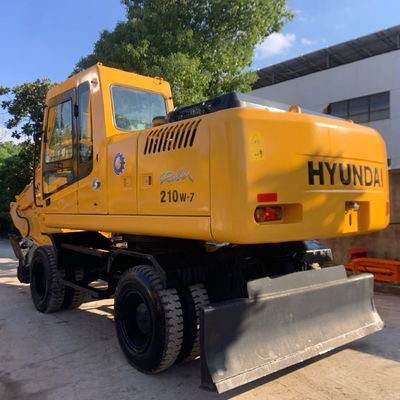 হিউন্ডাই 210W-7 পুরানো চাকা খননকারী, ব্যবহৃত নির্মাণ সরঞ্জাম 124KW খনির জন্য