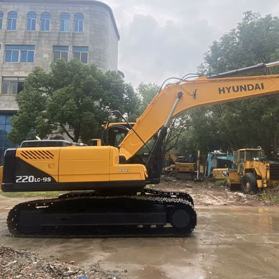 নির্মাণ পুরাতন খননকারক হুন্ডাই 220lc-9s হলুদ দ্বিতীয় হাত খননকারক
