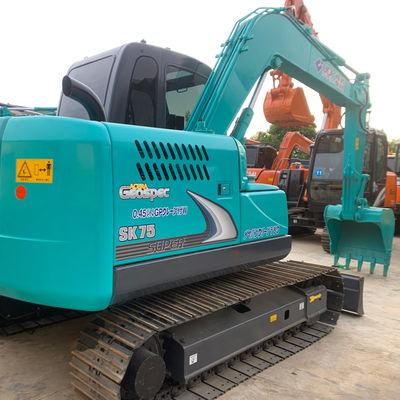 ৭০০০ কেজি হাইড্রোলিক ব্যবহৃত খননকারী Kobleco Sk75 41kw নির্মাণের জন্য খননকারী