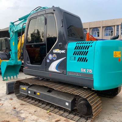 ৭০০০ কেজি হাইড্রোলিক ব্যবহৃত খননকারী Kobleco Sk75 41kw নির্মাণের জন্য খননকারী