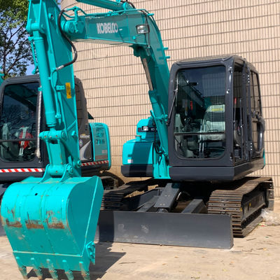 ৭০০০ কেজি হাইড্রোলিক ব্যবহৃত খননকারী Kobleco Sk75 41kw নির্মাণের জন্য খননকারী