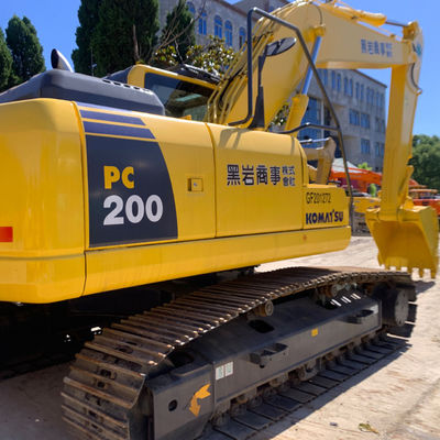 ব্যবহৃত Komatsu PC200 ব্যাকহো এক্সক্যাভেটর সেকেন্ড হ্যান্ড নির্মাণ যন্ত্রপাতি জল শীতল