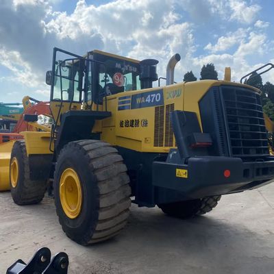 নির্মাণ কাজ ব্যবহৃত Komatsu WA470 লোডার 204kW জল শীতল দ্বিতীয় হাত লোডার