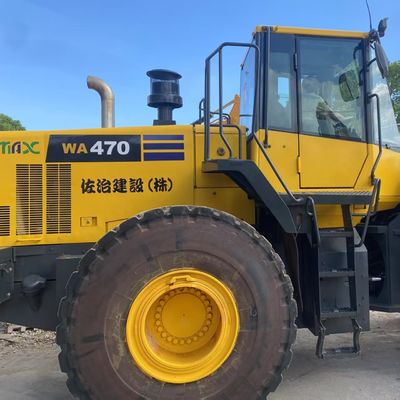 নির্মাণ কাজ ব্যবহৃত Komatsu WA470 লোডার 204kW জল শীতল দ্বিতীয় হাত লোডার