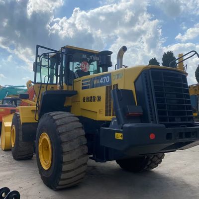 নির্মাণ কাজ ব্যবহৃত Komatsu WA470 লোডার 204kW জল শীতল দ্বিতীয় হাত লোডার