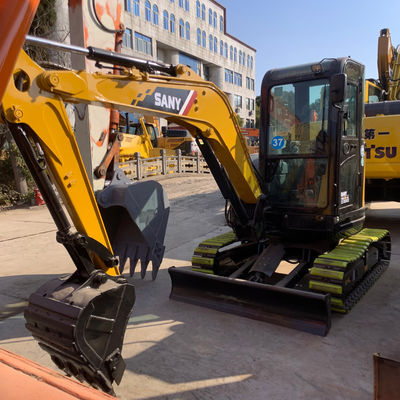 পৃথিবী সরানো ব্যবহৃত SANY 35U Excavator Digger জল শীতল হলুদ রঙ