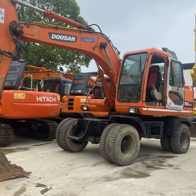 পোশাক প্রতিরোধী ট্র্যাক সঙ্গে Doosan 150w-7 দ্বিতীয় হাত খননকারী মেশিন